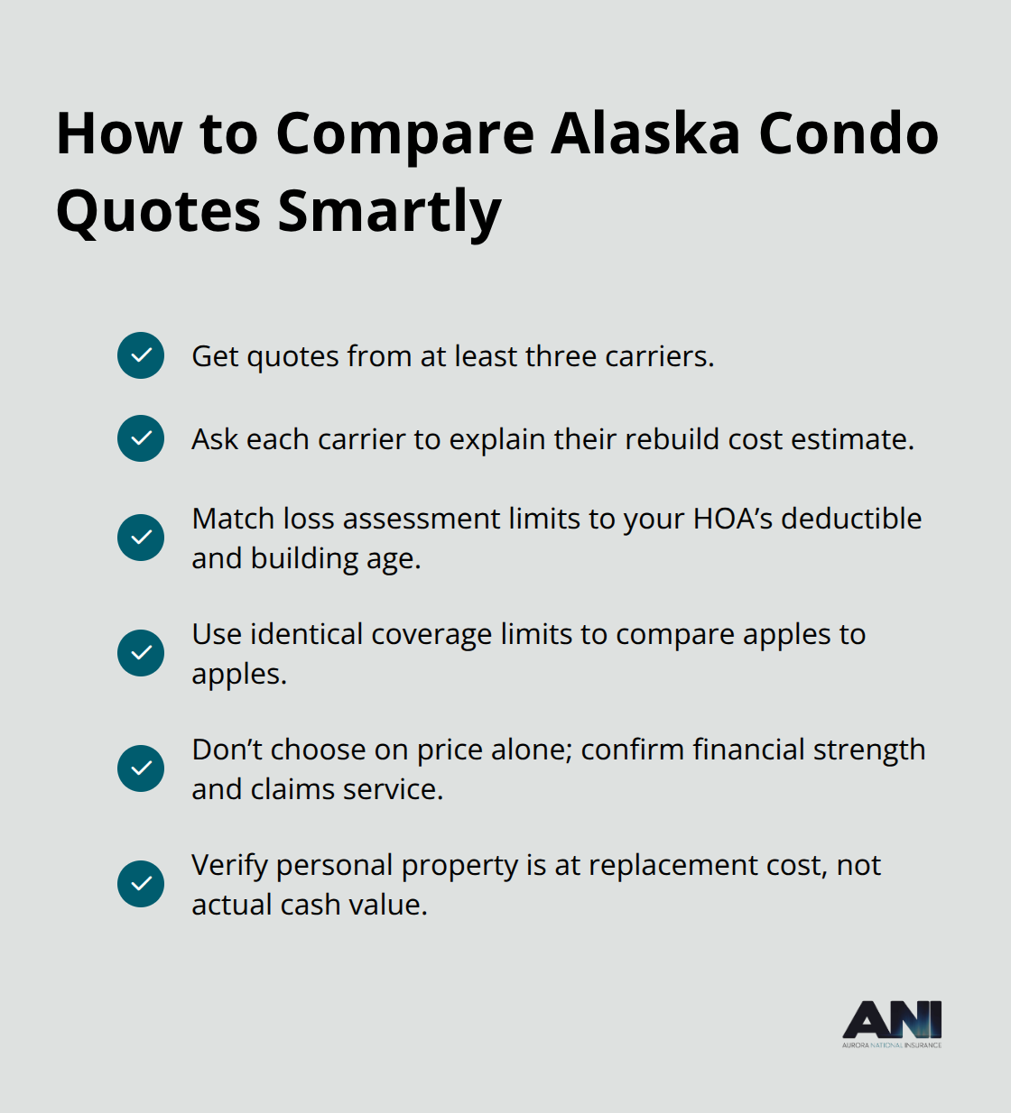 Key checks for rebuild costs and coverage alignment