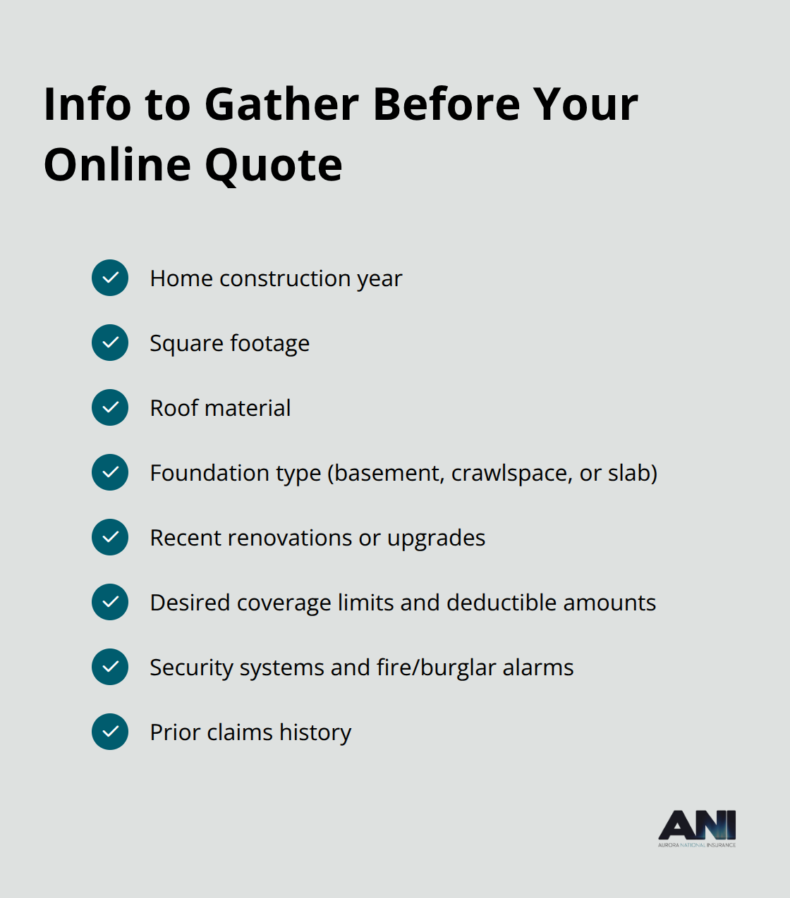 Checklist of details to prepare for faster, more accurate Alaska home insurance quotes